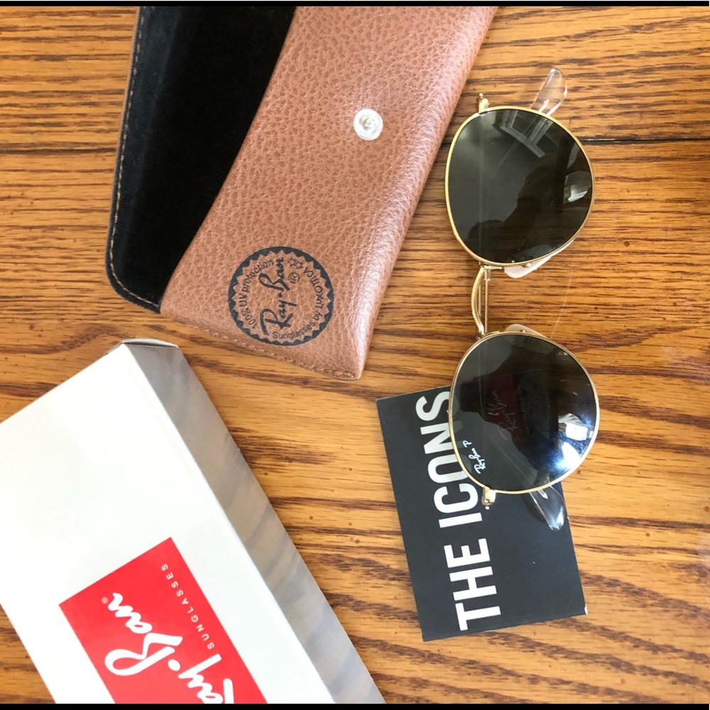 Ray-Ban Round Gold Frame Green Lens